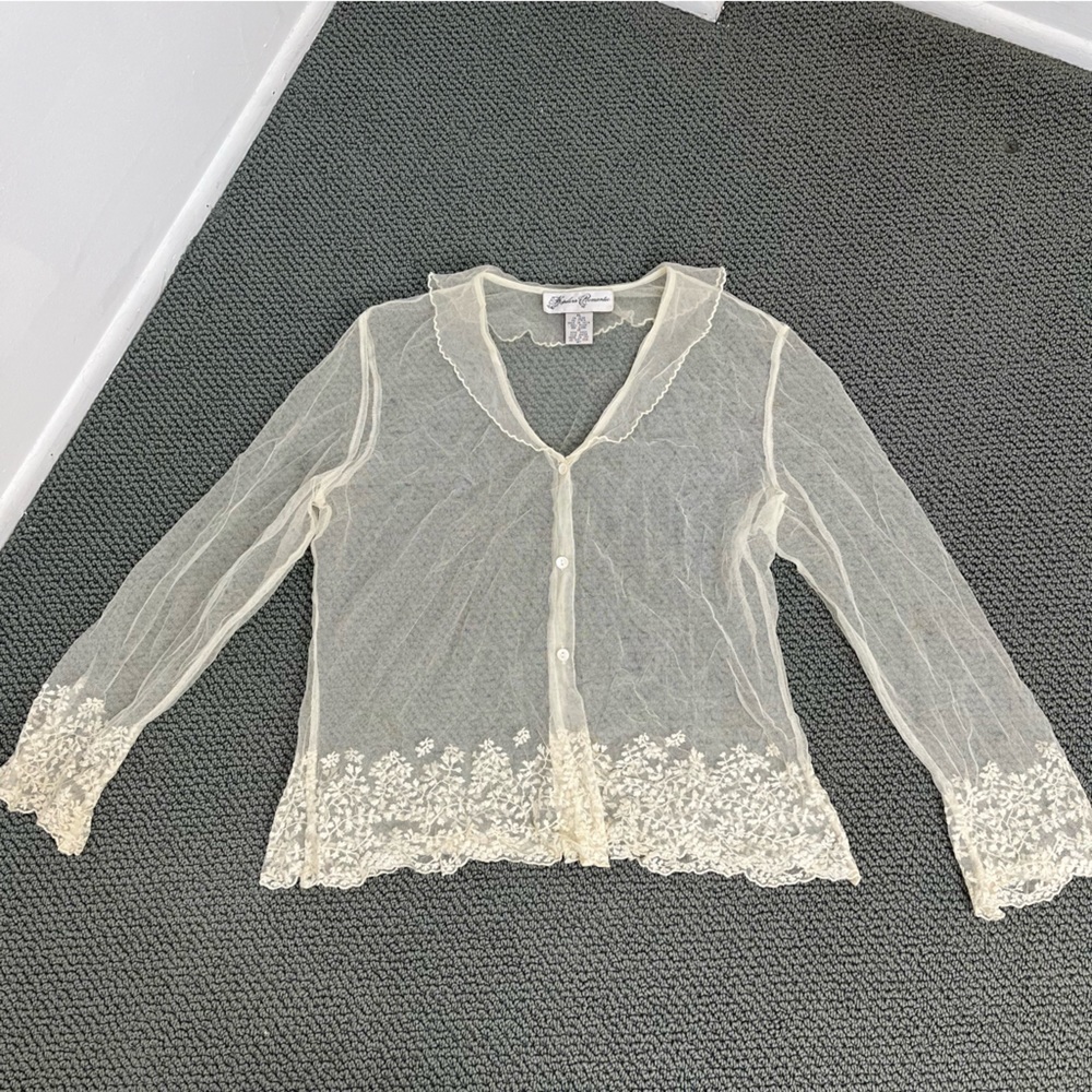 Vintage mesh lace angel top